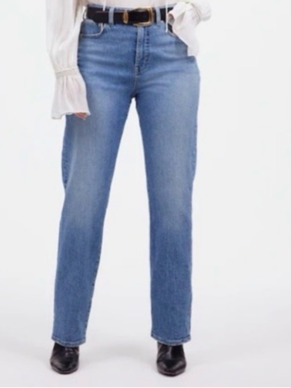 Madewell Curvy '90s Straight Jeans Light Wash High Rise Size 30 Excellent